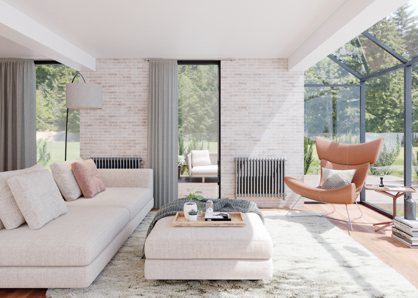 Rendering Zehnder Charleston Decorative radiator Front view